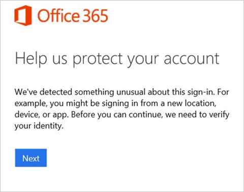 The User Is Informed that Something Unusual Was Detected About Their Sign-In